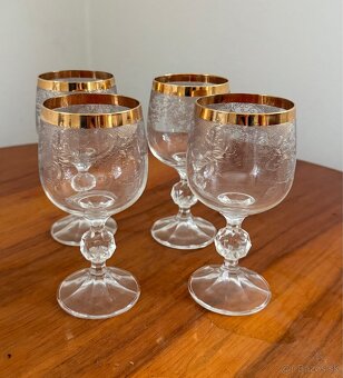 RETRO pohare pozlatene BOHEMIA CRYSTAL - 2