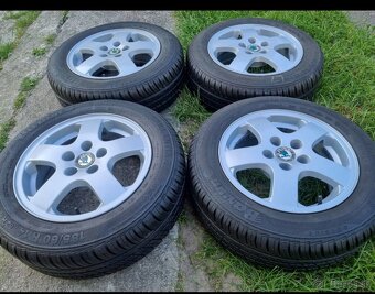 4ks alu disky orig. Škoda 5x100 R14 pneu 5mm 165/70 R14 - 2