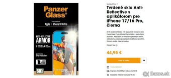 Tvrdené sklo Anti-Reflective s aplikátorom iPhone 17/16 Pro - 2