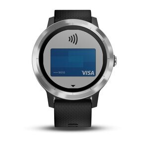 Garmin Vívoactive 3, Black Silicone, Stainless Steel - 2