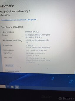 NTB acer i5 GF GTX 950m 8gb - 2