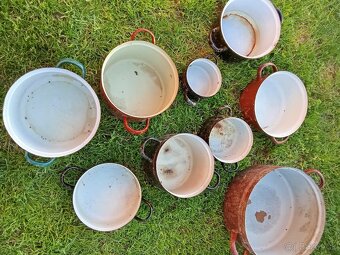 Hrnce,smaltované hrnce,pokrievky - 2