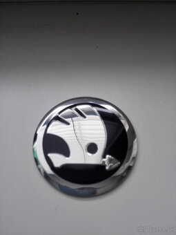Nálepky na pukličky diskov Škoda 56 mm strieborné a zelené - 2