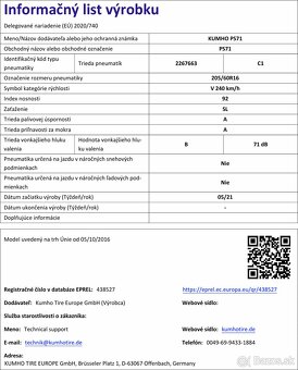 Letný set Kumho Ecsta PS71 205/60 R16 92V - 2