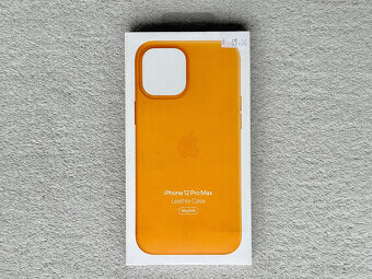Originál Apple iPhone 12 Pro Max kožený kryt - oranžový - 2