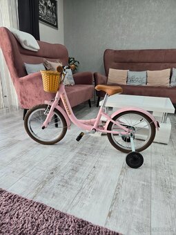 Ruzovy retro bicykel kenzel Luna s košíkom - 2