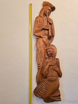 Drevená socha pastier a dievča - 2