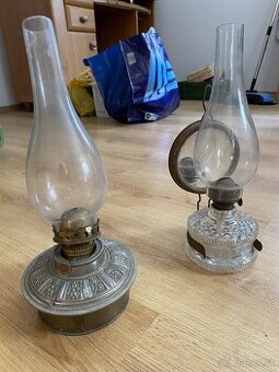Sklenené fľaše, petrolejové lampy, lampášiky, keramika - 2