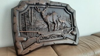Drevený obraz 52×34cm.hr.4.cm Poľovnicke motivy - 2