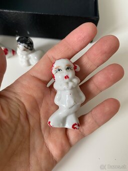 Porcelanovy vintage ručne maľovanie klauni z 1960 - 2