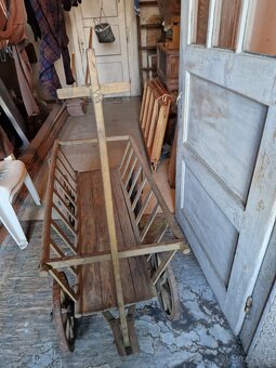 Starozitny dreveny vozik, rebrinak - 2