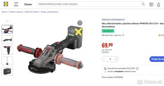 Aku uhlová brúska s plochou hlavou PPWSFA 20-Li C4 Záruka - 2