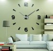 3D Veľké nástenné hodiny silver 030B čIERNE - 2