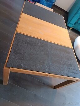 Predam Vintage IKEA Oak and slate coffee table - 2