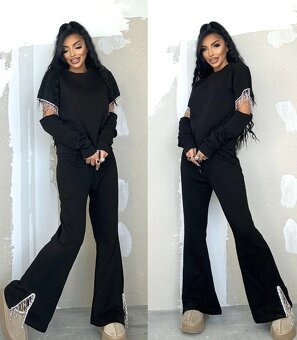 Stylovy damsky cierny nohavicovy komplet NOVY - 2