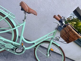 Bicykel KENZEL Nostalgic Deluxe- dámsky- pistáciová / Hnedá - 2