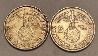 2x 2 Reichsmark 1939 B, D Hindenburg - 2
