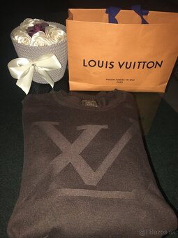 LOUIS VUITTON originál čokoládový damsky svetrik L - 2