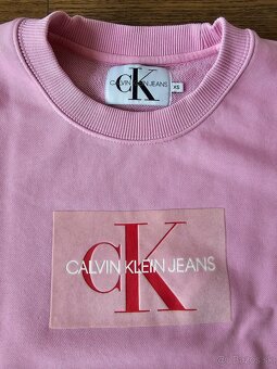 Calvin Klein Jeans mikina – ružová, XS, top stav - 2