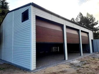 MONTOVANÁ GARÁŽ / HALA 12 × 8 m | RAL 7016 + Zlatý Dub - 2