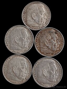 5 Marky 1936, 1937, 1938 so svastikou - 2