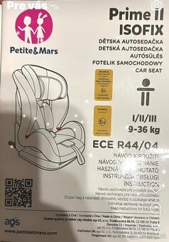 Predám skvelú autosedačku Pettit&Mars - 2
