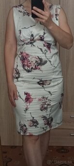 Dámske elegantné šaty M/L biele kvety - 2
