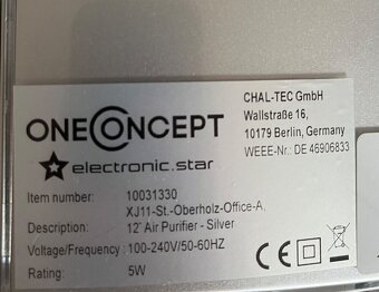 Čistička vzduchu oneConcept XJ11 St. Oberholz Office - 2