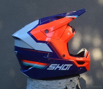 Oranžová modrá helma prilba okuliare shot MIPS - 2