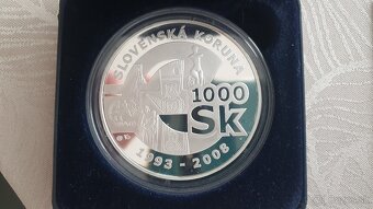 Strieborna minca 1000SK - rozlucka so slovenskou korunou - 2