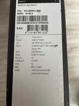 Predám Acer Nitro 5 Obsidian Black - 2