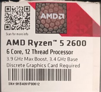 Predám  procesor AMD Ryzen 5 2600 - 2