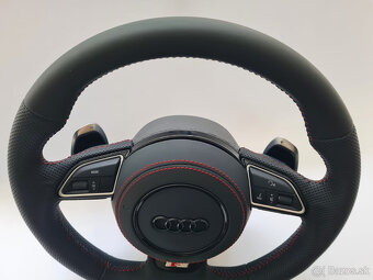 AUDI MULTIFUNKCNY VOLANT S AIRBAGOM A PADLAMI, červená niť - 2