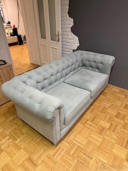 Štýlový gauč Chesterfield - mätovozelená farba - 2