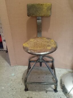 Otočna stolička s operadlom-ocelova - 2