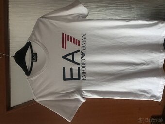 EMPORIO ARMANI white pánske tricko L - 2