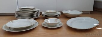 Béžový/krémový porcelánový set so zlatými ornamentmi - 2