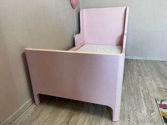 Ikea detská postieľka Busunge s matracom a plachtami - 2