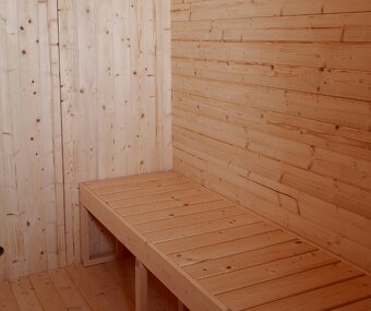 Kvadratická sauna z termodreva / smrek - 2