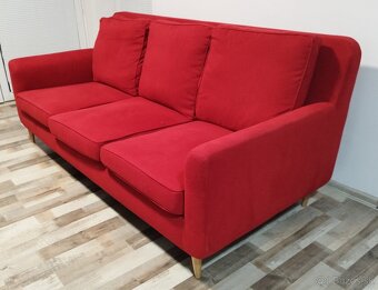 nerozkladaci cerveny gauc, sirka 210 cm - 2