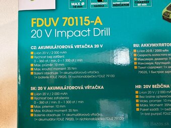 FIELDMANN 20V Aku vŕtačka s funkciou príklepu FDUV 70115-A - 2