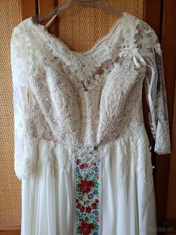 Svadobné šaty s ľudovým motívom - veľ.40-42 - 2