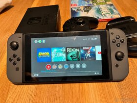 Nintendo Switch, 3 hry, PRO controller, doplnky - 2