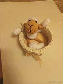 Handmade set – Háčkovaná ovečka a košík - 2