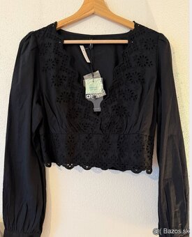 Čierny madeirový top ONLY (nový s visačkami) - 2