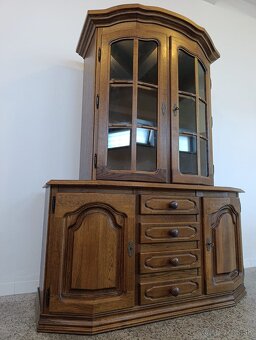 Rustikální příborník, kredenc, komoda + vitrína, masív - 2