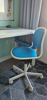 Písací stôl a stolička modrá - Ikea Pahl/Orfjall - 2