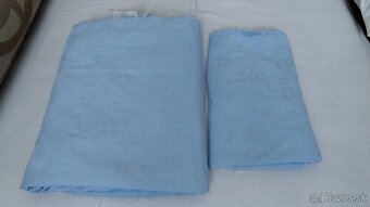 Retro bledomodré obliečky, ručne šité, na paplóny - 2