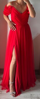 Červené spoločenské šaty 38/M - 2