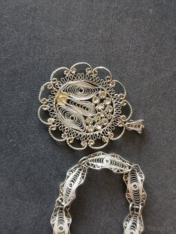 Strieborný náramok a prívesok - 2